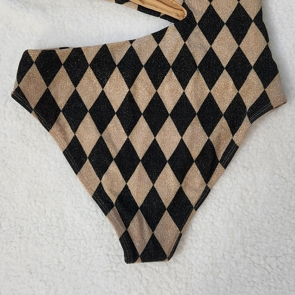 New!Beach Riot Celine One Piece Harlequin Diamond Pattern - Picture 8 of 13